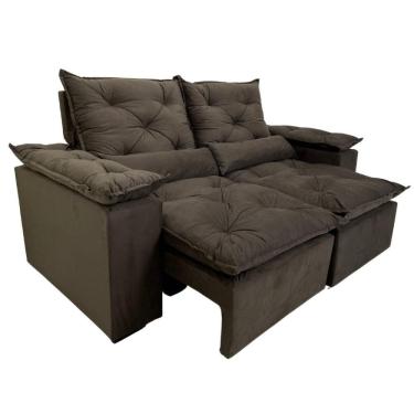 Imagem de Sofá Retrátil Reclinável Grécia 2 Módulos 200cm K52 Plus Marrom - Kasacomigo