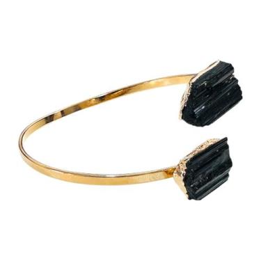 Imagem de Bracelete Pulseira Pedra Natural Turmalina Negra Ajustável - Equilíbri