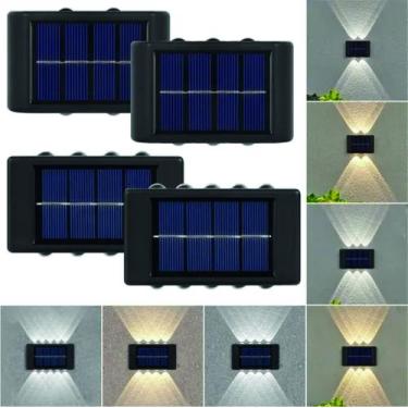 Imagem de 2x Arandela Solar 2 Focos Parede Slim 10 Fachos Led Externa - GOLDENSK