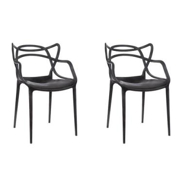 Imagem de Kit 2 Cadeiras de Design Allegra Empilhavel interior e Exterior Sala J
