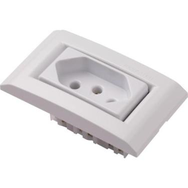 Imagem de Conjunto para Movel 1 Tomada 2P T 20 A Tramontina Liz Branca