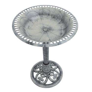 Imagem de Generic Fonte do Banho de Pássaro Movido a Energia Solar, Banho de Pássaro Ao Ar Livre Portátil Rodada Forte Fácil de Montar Resistente Ao Clima para o Quintal (Cinza)