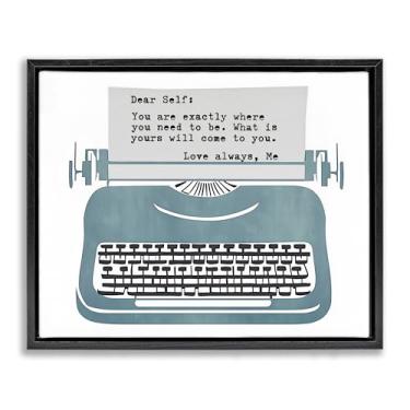 Imagem de Stupell Industries Design de arte de parede em tela flutuante com moldura preta inspiradora nota para máquina de escrever por Annabelle Hall, 25 x 31