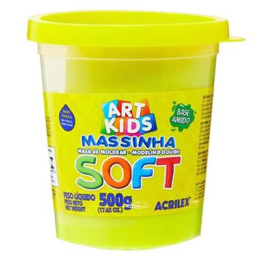 Imagem de Massa de Modelar soft 500g amarelo limao 073500102 - ACRILEX, 3