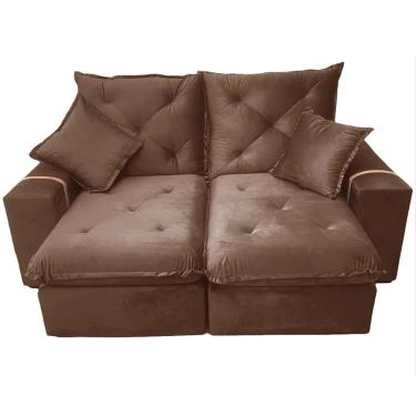 Imagem de Sofá Prime 3 Lugares Retrátil e Reclinável Tecido Veludo 200cm Fernandes Estofados Cor Marrom