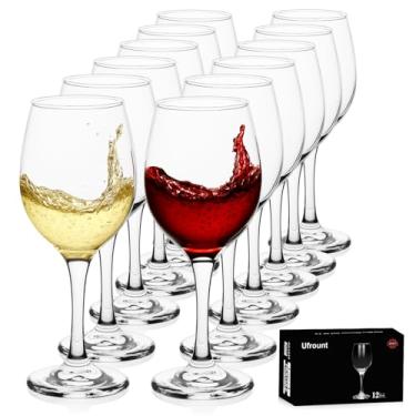 Imagem de Conjunto de taças de vinho tinto, copo de vinho transparente de 295 ml com haste, taças longas de cristal premium taças de vinho branco elegante para beber, vinho, restaurantes, festas, casamento, pacote com 12