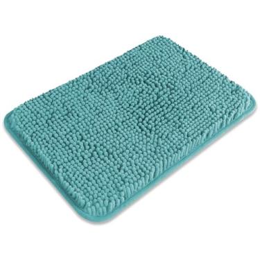 Imagem de PureSwan Tapete de banheiro pequeno 30,5 x 45,7 cm – Tapete de banho lavável e absorvente, antiderrapante, tapetes de banho de chenille macios grossos para banheiro, chuveiro, pia, tapete de cachorro