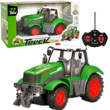 Imagem de Caminhão de Brinquedo Controle Remoto Agrícola com Bateria Recarregável e Faróis