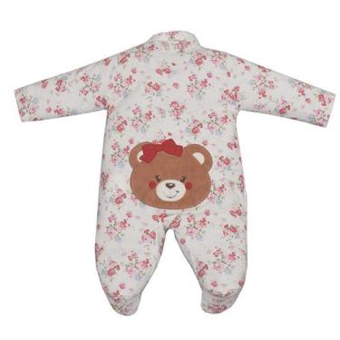 Imagem de Macacão Longo Bebê Menina Suedine Floral Vermelho Upi Uli, RN