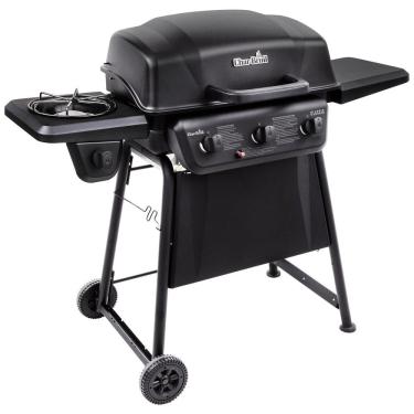 Imagem de Char Broil 463773817 P2 Churrasqueira a Gás 8.000 BTU com 3 Queimadores e 1 Queimador Lateral em Aço Inoxidável, Preto