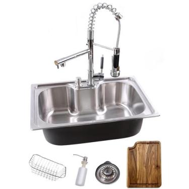 Imagem de Kit Cuba Gourmet Cozinha Inox 304 Torneira Gourmet Tábua - Stillus Hom