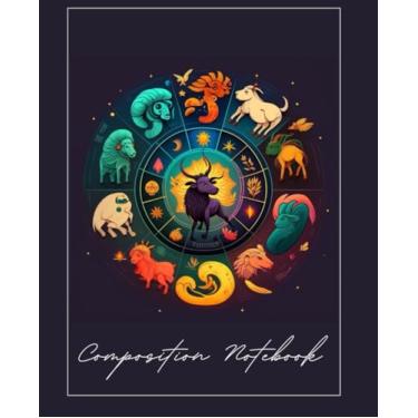 Imagem de Composition Notebook College Ruled: Zodiac Colorfull Background I Signs of the zodiac I Student Gift Journa l Wine Lined