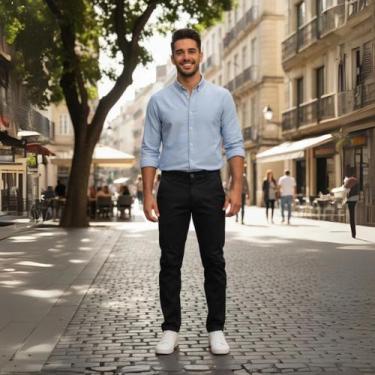 Imagem de Calça Sarja Masculina Calca Masculino Com Lycra Elastano Modelo Esport