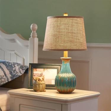 Imagem de OUFULA Moderno Americano Criativo Candeeiro De Mesa De Cerâmica Para Sala De Estar Quarto Estudo Villa Hotel Mesa De Cama Luz (Estilo 001A)