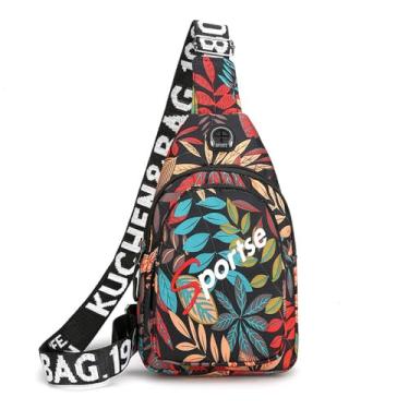 Imagem de Mochila de ombro feminina, bolsa mensageiro, ajustável, portátil, caminhada, viagem, bolsa de peito, Preto, Medium, Preto