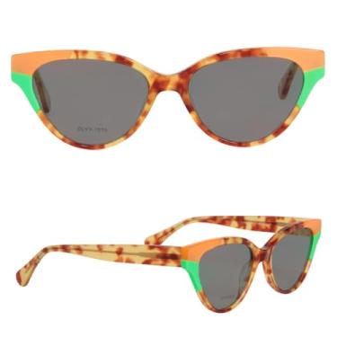 Imagem de Óculos Escuros Variados Feminino Formato Gatinho - Elegante Com Lentes Polarizadas - Modelos Diversos (Laranja e Verde)