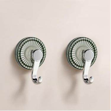 Imagem de Gancho com ventosa [verde redondo] 2 peças para pendurar no armário, LCS