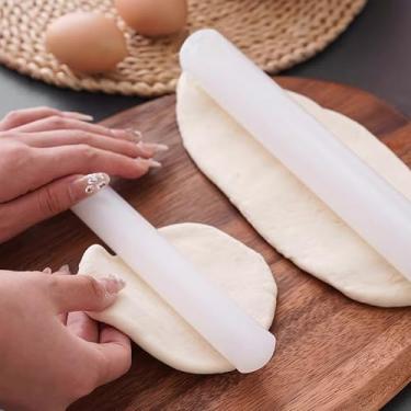 Imagem de Rolo de massa de fondant para assar, plástico PP durável, antiaderente, pequeno, rolo redondo sem esforço para massa de biscoito, crostas de pizza, fondant, massa de torta, embalagens de bolinho