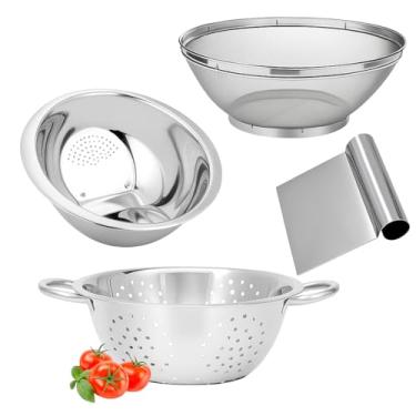 Imagem de Kit 4 Peças Escorredor De Arroz + Macarrão + Telado + Espátula