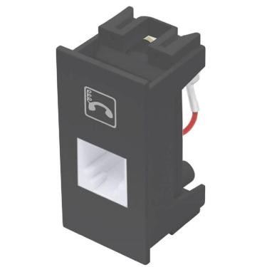 Imagem de Módulo Tomada Para Telefone Rj11 4 Vias Habitat Black - 4039 - Fame