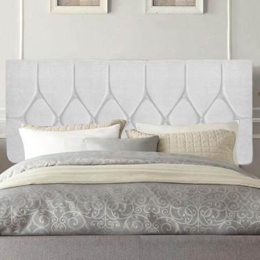 Imagem de Painel Estofada Istambul Botão Capitonê 160cm Queen Size Para Cama Box Quarto Suede Branco - Gat Magazine