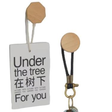 Imagem de Ganchos magnéticos resistentes para organização, ganchos de madeira versáteis e elegantes para pendurar ferramentas, cordas de mangueiras de jardim, utensílios de cozinha em armazéns, cruzeiro (faia)