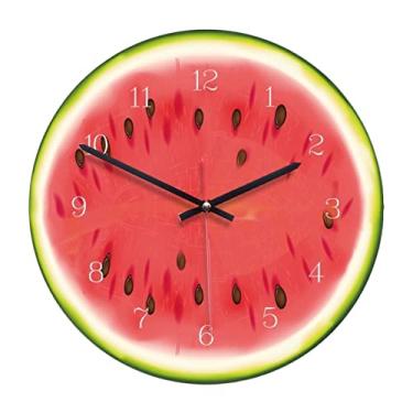 Imagem de Relógio de parede moderno cozinha colorido relógio de parede criativo frutas relógio de parede decoração de casa relógio de sala de estar relógio de parede frutas tropicais relógio de parede relógio