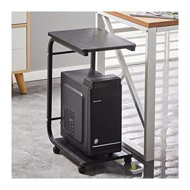 Imagem de YWangQiang Suporte de impressora para mesa suporte de impressora suporte de host de PC com roda base de mesa suporte de caixa de host móvel suporte de sub-armazenamento carrinho de impressora de mesa