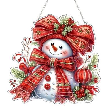 Imagem de Kit de suspensão JJFox Diamond Art, enfeite de boneco de neve de Natal