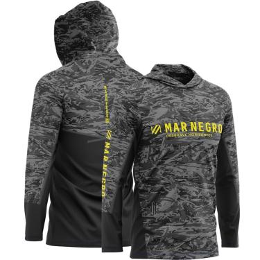 Imagem de Camiseta de Pesca Masculina X-Protection Sublimada Camuflada Mar Negro-Masculino