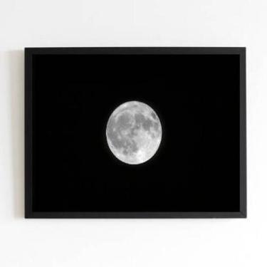 Imagem de Quadro Fotografia Lua Cheia 45X34Cm Com Vidro Moldura Preta - Quadros 
