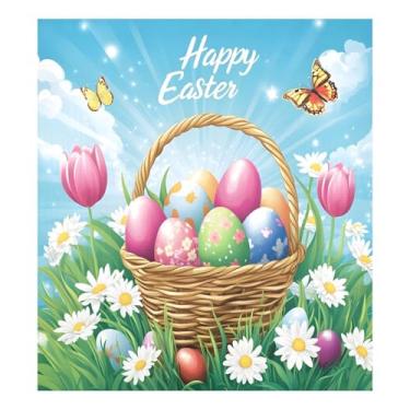 Imagem de Blueangle Capa magnética de ovos de páscoa para lava-louças, decoração da capa frontal da máquina de lavar louça, adesivos de eletrodomésticos, adesivos de eletrodomésticos, 58 cm C x 66 cm adesivo