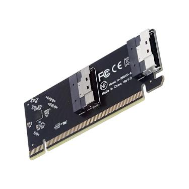 Imagem de CY Adaptador de cartão de ataque Slimline Dual SFF-8654 8X 74 pinos para PCIE destacável 16X Express 3.0 PCIE4.0 Adaptador Hyper VROC Raid0