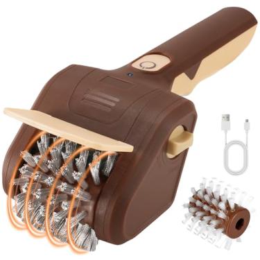 Imagem de Escova elétrica para churrasco ao ar livre, limpador de grelha de aço inoxidável sem cerdas de 700 RPM, design recarregável sem fio com cabeça de escova removível