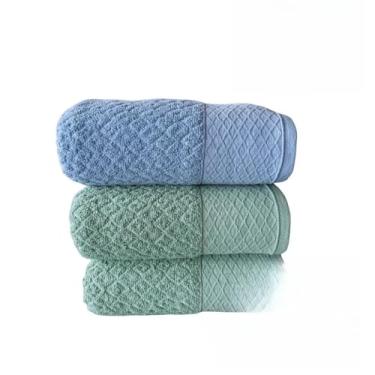 Imagem de Toalha Banho Toalhas de Banho Grandes e Macias 100% AlgodãO Puro Altamente Absorvente AgradáVel ao Toque Adequado para Todos os Tipos de Casas de Banho(Azul/Verde/Verde)