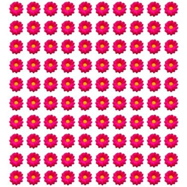 Imagem de Bairdish 100 peças de mini flores falsas de seda pequenas margaridas falsas a granel para artesanato, flores de feltro, cabeças de girassol artificiais soltas para artesanato faça você mesmo