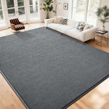 Imagem de Nuttumico Tapetes grandes e modernos para sala de estar, quarto, tapete cinza escuro, 1,8 x 2,5 m, tapete interno de espuma viscoelástica espessa, tapetes minimalistas para meninos e meninas, macio