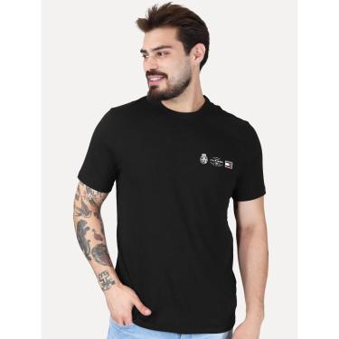 Imagem de Camiseta Tommy Hilfiger Masculina Regular Small Crest Outline Preta-Masculino
