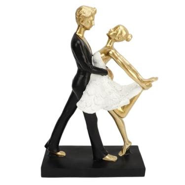 Imagem de YOUTHINK Escultura de Dança, Estátua Dourada Elegante de Dançarino de Casal, Figura Abstrata de Resina Requintada, Perfeita para Sala de Estar e Decoração de Escritório (7130W-01)