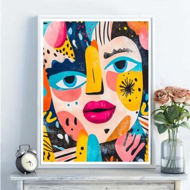 Imagem de Kits de arte de diamante 5D para adultos - kits de pintura de diamante abstrata DIY, broca redonda completa - bordado de cristal em ponto cruz para decoração de parede, presentes de Natal - 30 x 40 cm