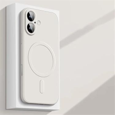 Imagem de Capa protetora de silicone líquido para iPhone 16, 15, 14 Plus, 13, 12, Mini, 11 Pro, XS Max, capa protetora macia, branca, para iPhone 14