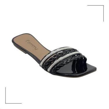 Imagem de Sandália Rasteirinha Slide Blogueira Rasteira Com Brilho - Footflex, 3