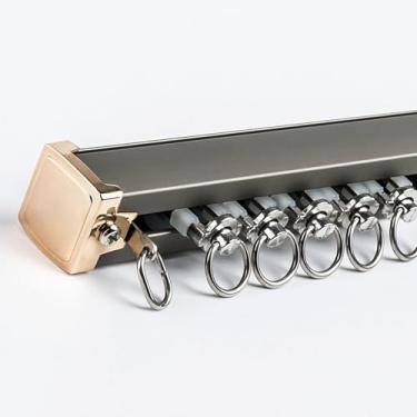 Imagem de Varão de cortina resistente de 1 m a 6 m, suporte de teto/parede para divisória de quarto, sala de estar e quarto, cor champanhe de 300 cm, durável e fácil de instalar