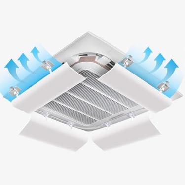 Imagem de Defletor de ar CA ajustável para condicionadores de ar centrais, 4 peças, 53 x 53 cm (21 x 21 pol.) – Melhora a circulação de resfriamento e aquecimento, perfeito para tomadas quadradas.
