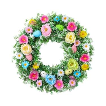 Imagem de Generic Guirlanda decorativa para porta, guirlanda colorida de primavera/verão, de flores artificiais para o verão, decoração de casa de campo, casa e hotel, 45cm