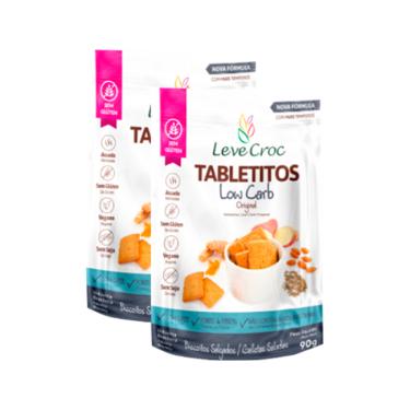 Imagem de Kit 2X: Biscoito Tabletito Original Low Carb Leve Crock 90g