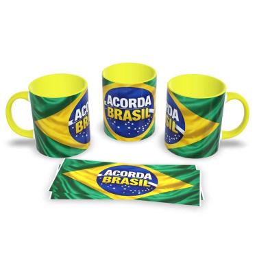 Imagem de Caneca de Porcelana "Acorda Brasil" - O Café do Patriota