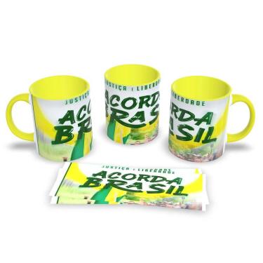 Imagem de Caneca de Porcelana "Acorda Brasil" - O Café do Patriota