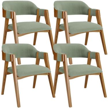 Imagem de Kit 04 Cadeiras Para Sala De Jantar E Estar Living Estofada Suran L02 Bouclê Oliva - Lyam