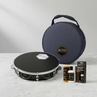 Imagem de Kit Pandeiro 10" Rove Music 87abs Bk Preto/pele Preta